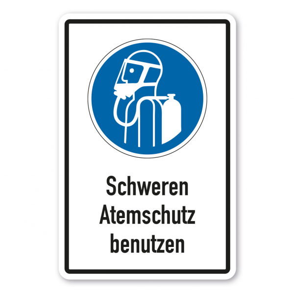 Gebotsschild Schweren Atemschutz benutzen - Kombi – ISO 7010 - M047-K