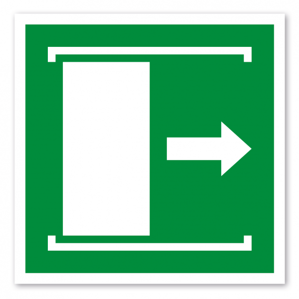 Rettungszeichen Tür zum Öffnen nach rechts gleiten lassen - ISO 7010 - E0033