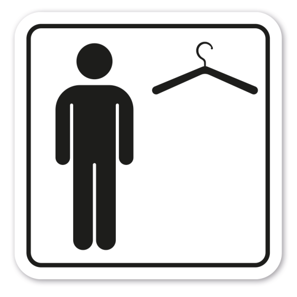 Schild - Umkleideraum Männer - 4 Farbvarianten