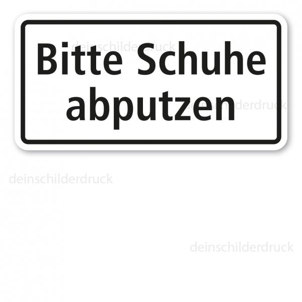 Textschild Bitte Schuhe abputzen