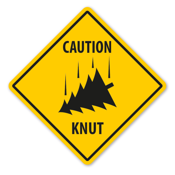 Warnschild Caution Knut - mit und ohne Text