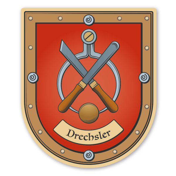 Maibaumschild / Zunftwappen Drechsler - mit Zunftnamen oder Ihrem Wunschtext - Wappen B