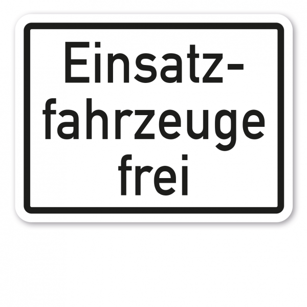 Zusatzzeichen Einsatzfahrzeuge frei - Verkehrsschild VZ-1026-33