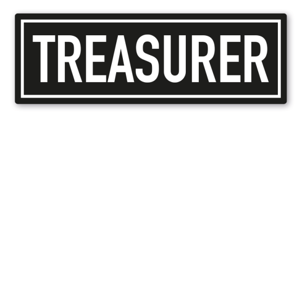Schild für Motorradclubs - Rang - Titel Treasurer