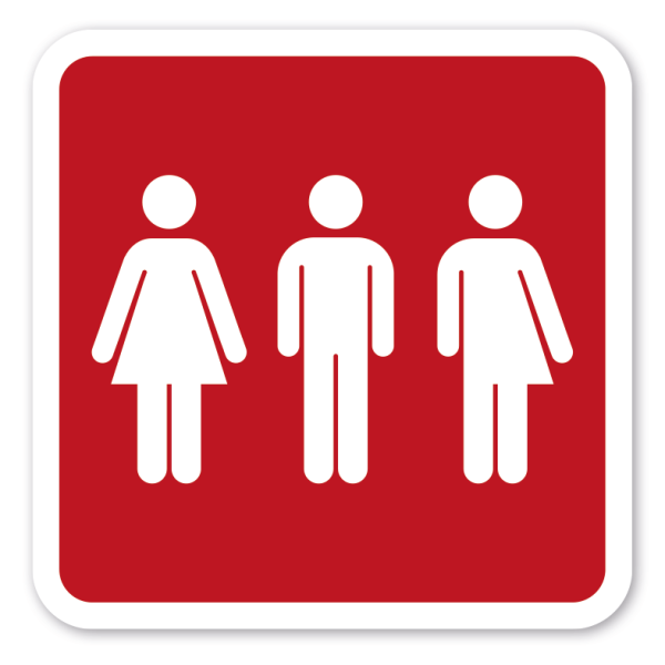 Toilettenschild - mit Symbol Alle Geschlechter - 4 Farbvarianten