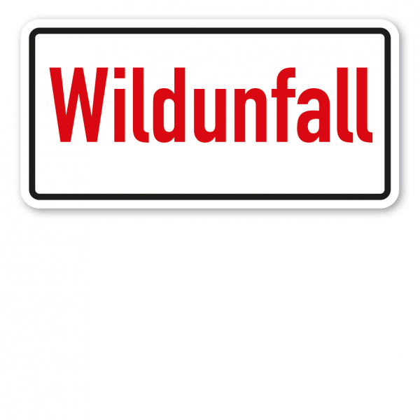 Textschild Wildunfall