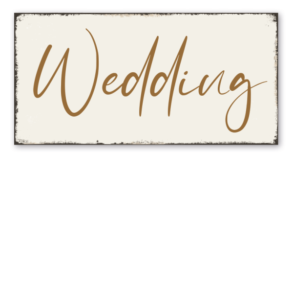 Retro Schild Wedding