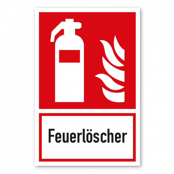 Brandschutzschild Feuerlöscher - Kombi - ISO 7010 - F001-K-01
