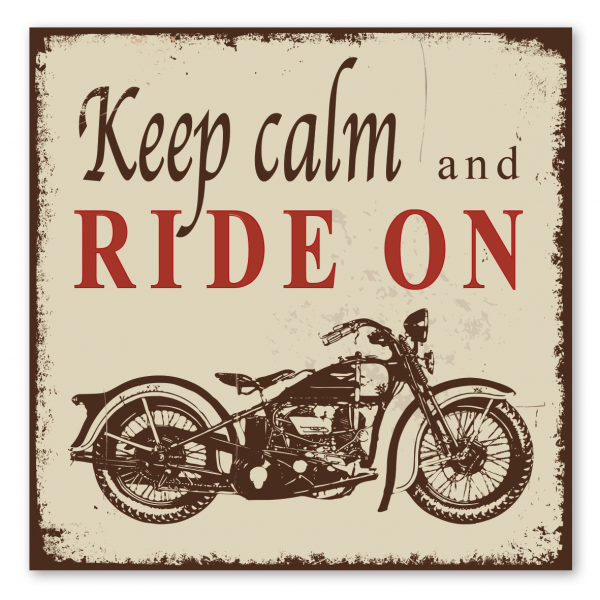 Retroschild / Vintage-Schild Keep calm an ride on