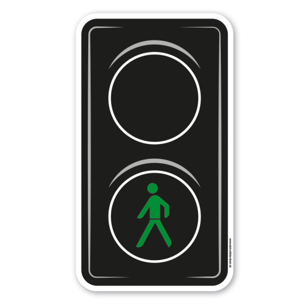 Bodenkleber für Lern- und Bewegungspfade - Fußgängerampel mit grünem Signal - Gehen - BWP-02-02-02 – Verkehrserziehung