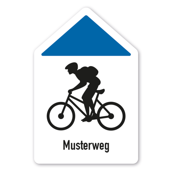 Pfeilschild zur Kennzeichnung von Radwegen in 7 Farben mit Wunschtext – geradeaus