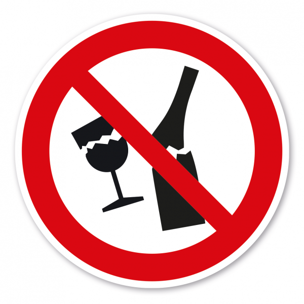 Verbotszeichen Glas verboten
