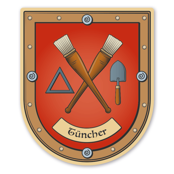 Maibaumschild / Zunftwappen Tüncher - mit Zunftnamen oder Ihrem Wunschtext - Wappen B