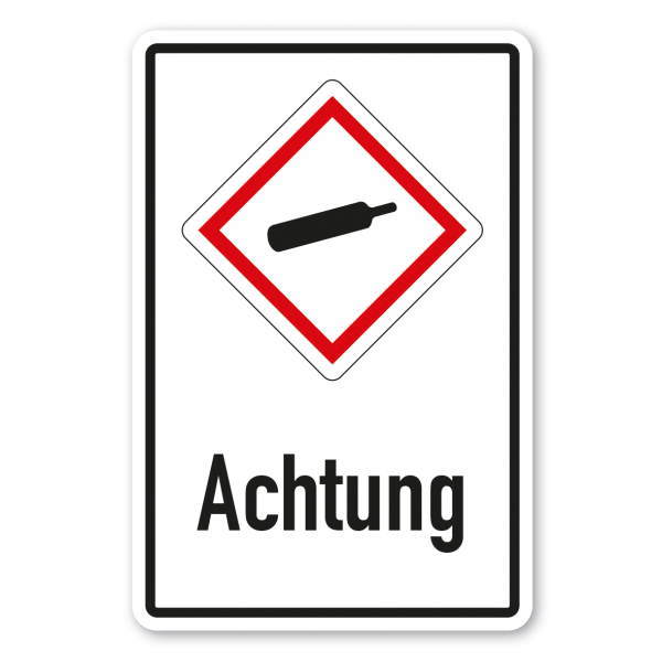 Gefahrgutschild Achtung - Gasflasche- Gase unter Druck - Kombi – GHS-04