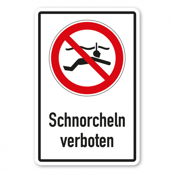 Verbotsschild Schnorcheln verboten - Kombi – ISO 20712-1-WSP-003-K