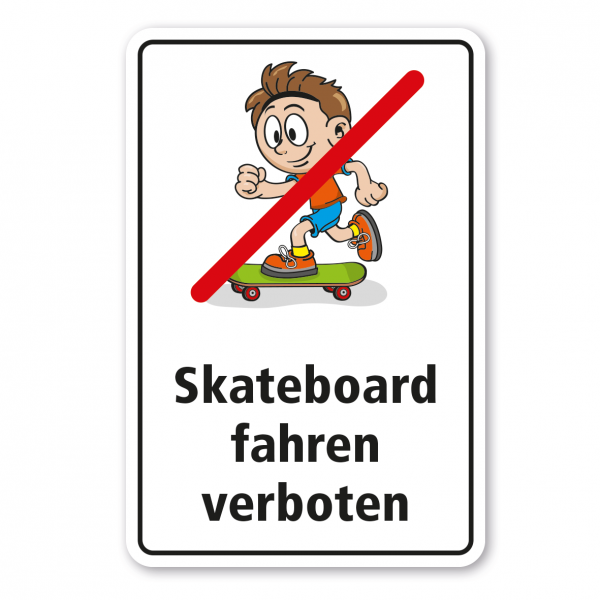 Spielplatz-Zusatzschild Skateboard fahren verboten - Schilderserie SP-01