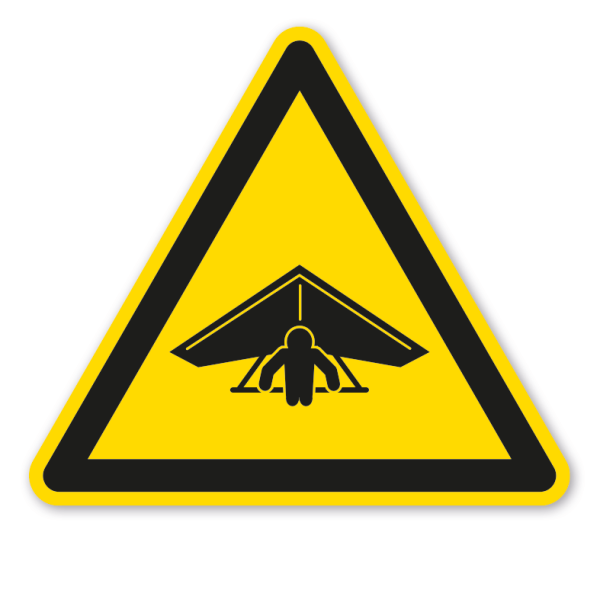 Warnzeichen Warnung vor Drachenfliegern - Hängegleitern - Deltafliegern