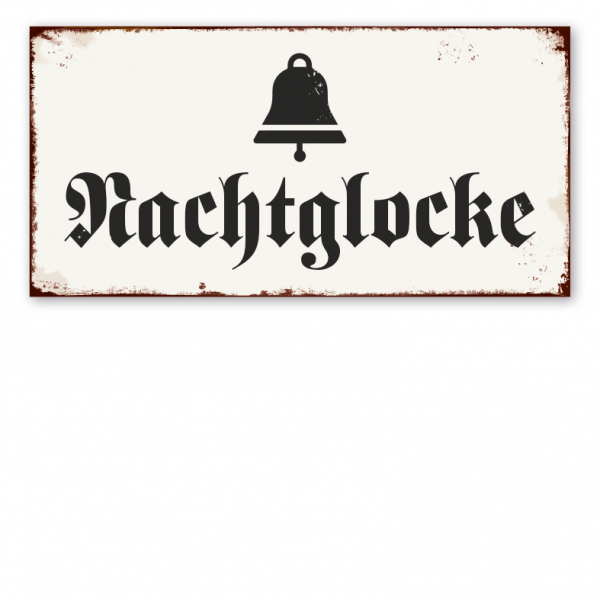 Retro Schild Nachtglocke - mit Glocke