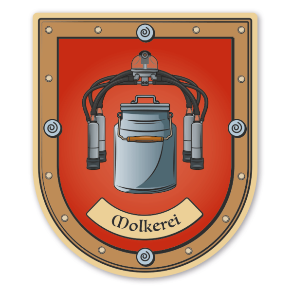Maibaumschild / Zunftwappen Molkerei - Maierei - mit Zunftnamen oder Ihrem Wunschtext - Wappen B