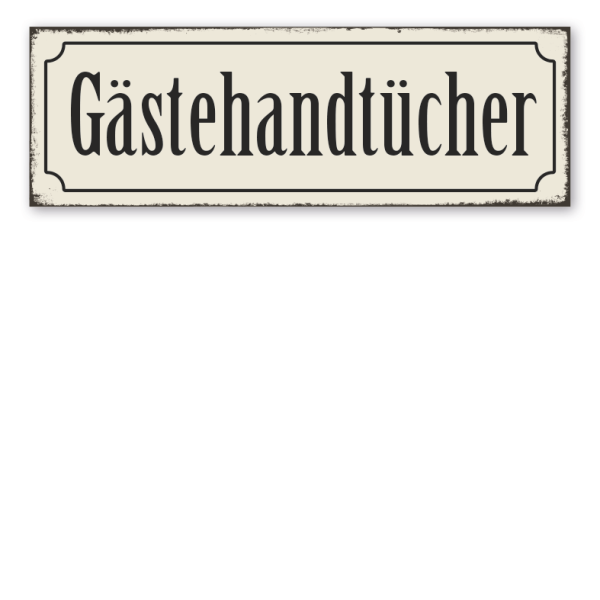 Retroschild Gästehandtücher