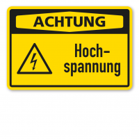 Warnschild Achtung Hochspannung Warnschild Achtung Hochspannung