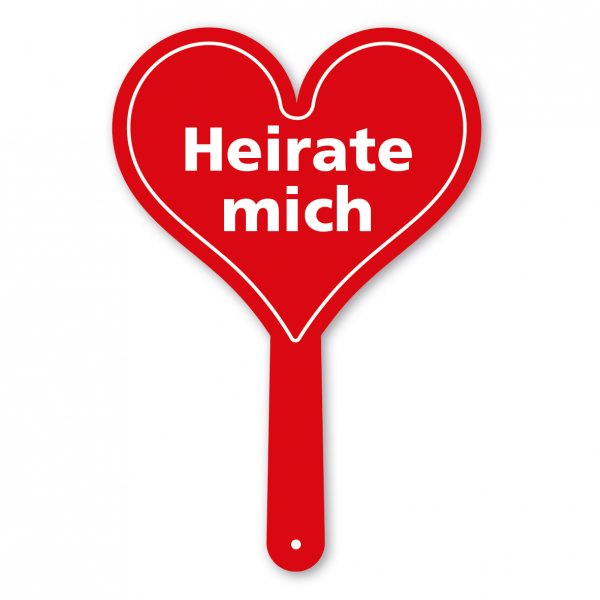 Formschild Hochzeit – Heirate mich – Textschild in Herzform