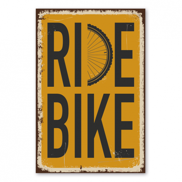 Retroschild / Vintage-Schild Ride Bike - Fahrrad