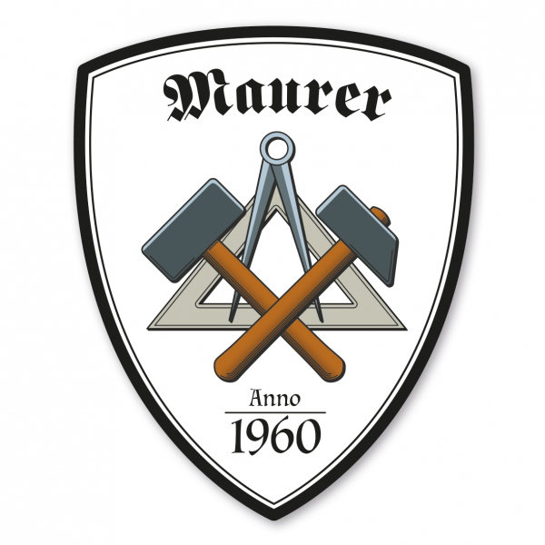 Maibaumschild / Zunftwappen Maurer mit Zunftnamen, Gründungsjahr oder Ihrem Wunschtext - Wappen W