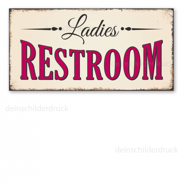 Retro Schild Restroom Ladies