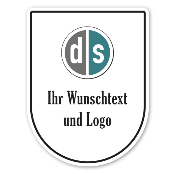 Maibaumschild mit Ihrem Wunschtext und Logo - Sonderformat 400 x 520 mm (Breite x Höhe)