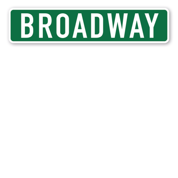 Straßenschild Broadway in US - Optik