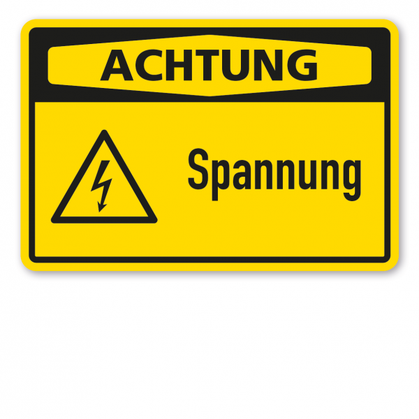 Warnschild Achtung Spannung