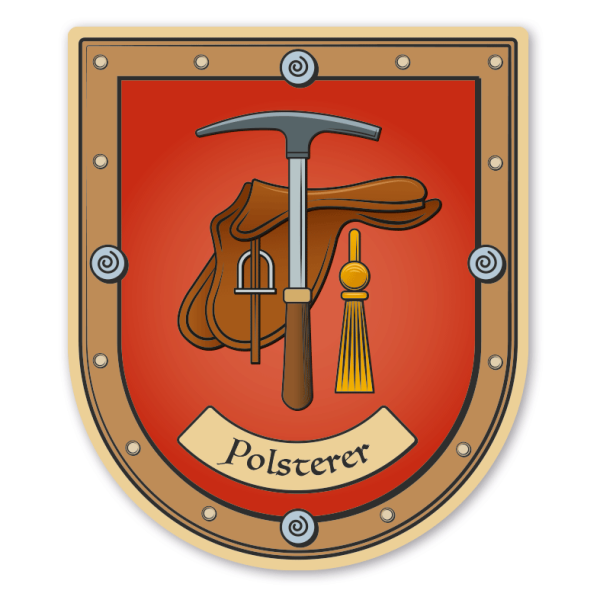 Maibaumschild / Zunftwappen Polsterer - mit Zunftnamen oder Ihrem Wunschtext - Wappen B