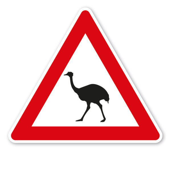 Verkehrsschild Achtung Nandus – VZ-PR-189