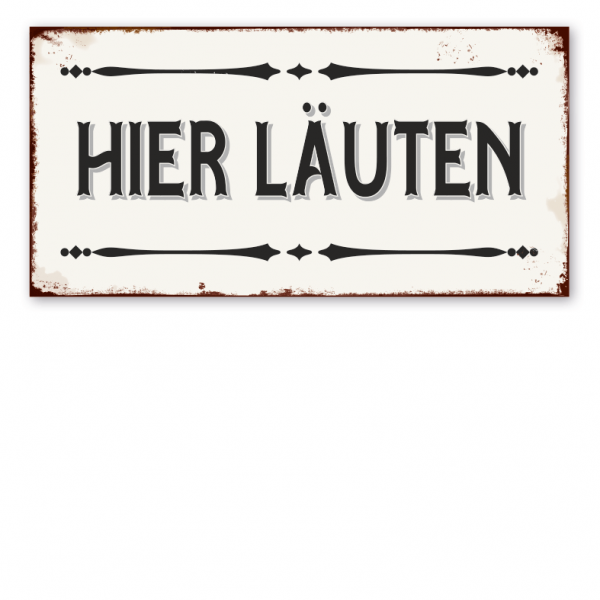 Retro Schild Hier läuten