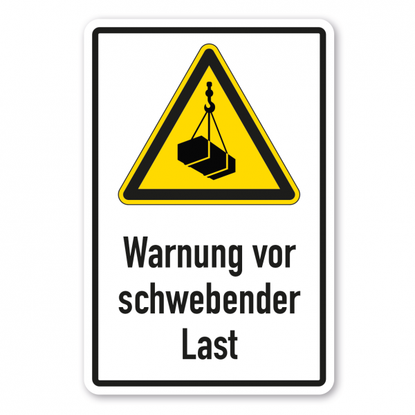 Warnschild Warnung vor schwebender Last - Kombi - ISO 7010 - W0015-K
