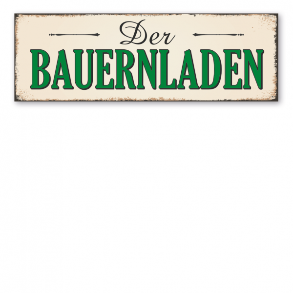 Hofschild in Retro-Ausführung – Der Bauernladen