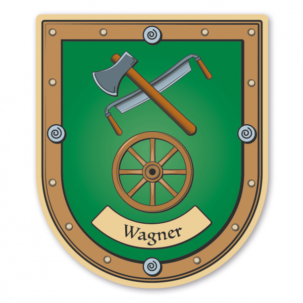 Maibaumschild / Zunftwappen Stellmacher - Wagner mit Zunftnamen oder Ihrem Wunschtext - Wappen B