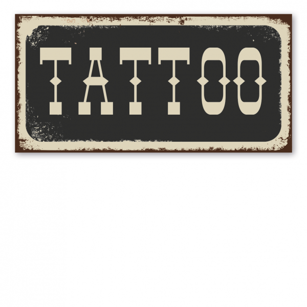Retroschild / Vintage-Textschild Tattoo