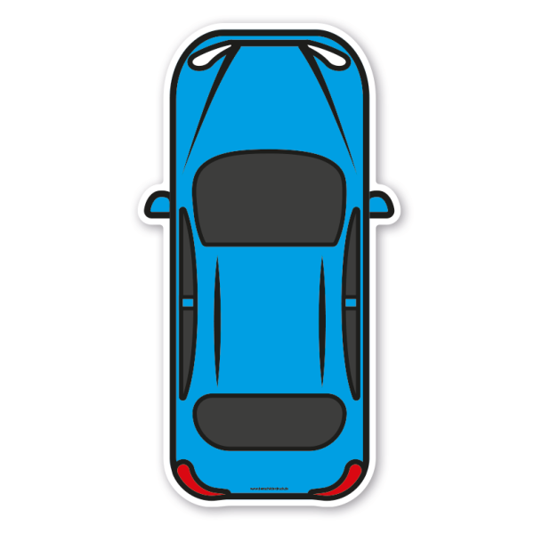 Bodenkleber für Lern- und Bewegungspfade - Fahrzeug PKW in drei Farbausführungen - BWP-02-117 – Verkehrserziehung