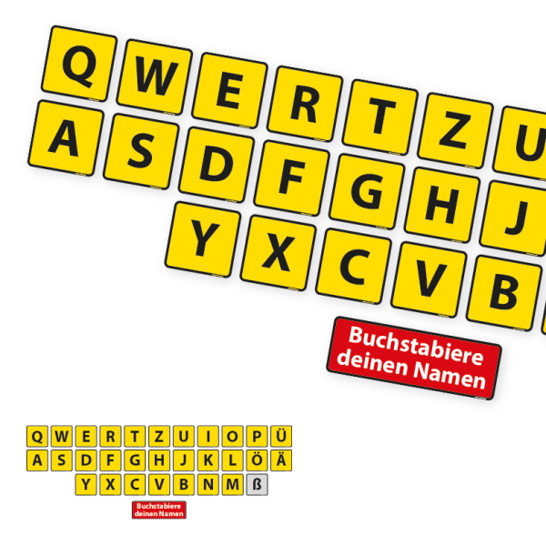 Mehrteiliger Bodenkleber - Bodentastatur - Computertastatur (nur Buchstaben) - Bewegungspfad-Set - BWP-01-SET-31