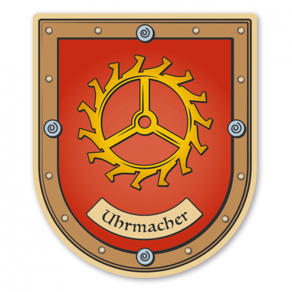 Maibaumschild / Zunftwappen Uhrmacher mit Zunftnamen oder Ihrem Wunschtext - Wappen B