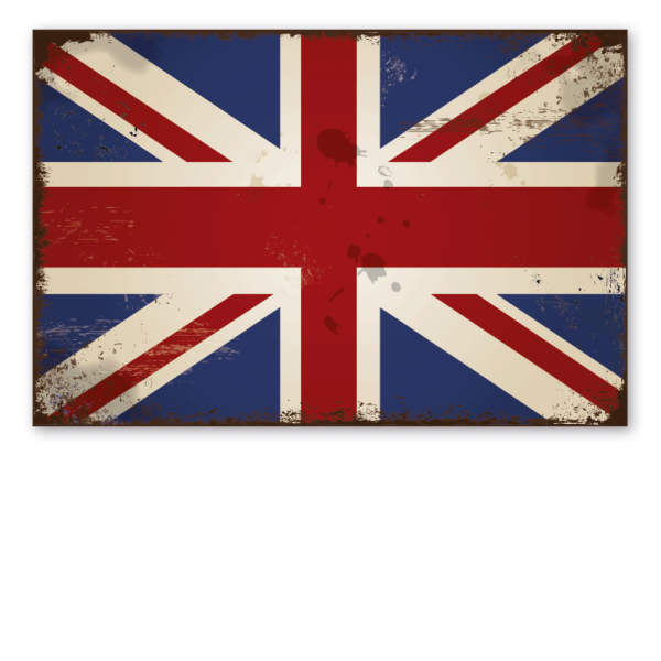 Retro Schild Flagge von Großbritannien - Vereinigtes Königreich - England