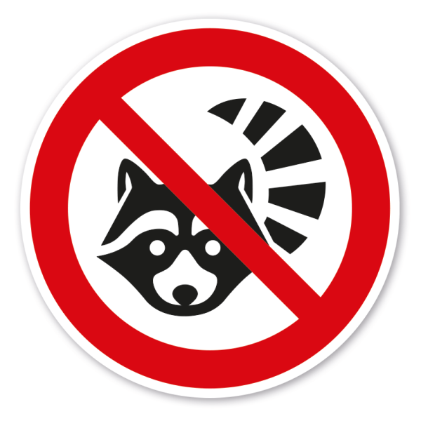 Verbotszeichen Waschbären verboten
