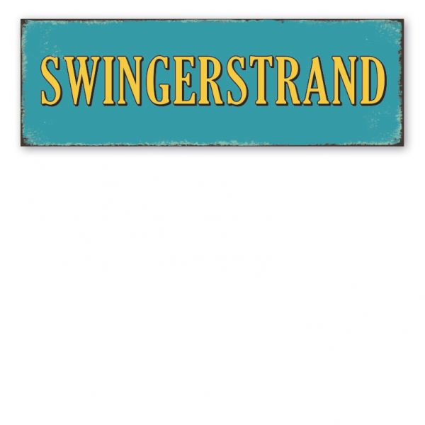 Retro Schild Swingerstrand