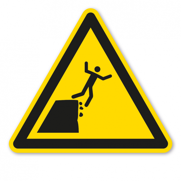 Warnzeichen Warnung vor instabiler Kante - Klippenkante – ISO 20712-1 - WSW010