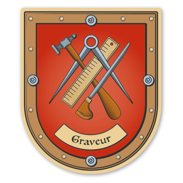 Maibaumschild / Zunftwappen Graveur - mit Zunftnamen oder Ihrem Wunschtext - Wappen B