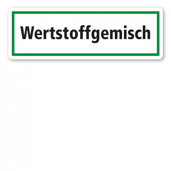 Schild zur Abfallentsorgung - Wertstoffgemisch - GR