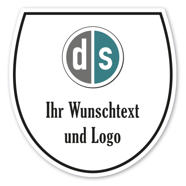 Maibaumschild mit Ihrem Wunschtext und Logo - Sonderformat ab 350 x 347 mm (Höhe x Breite)