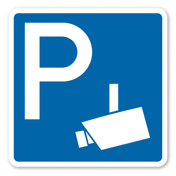Parkplatzschild Videoüberwacht - quadratisch - Verkehrsschild
